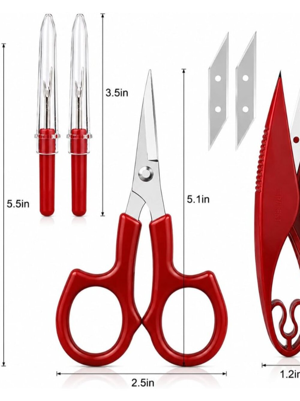 Sewing Seam Ripper Tool,Stitch Remover and Thread Cutter with 2Big+2Small Seam R - Picture 2 of 6